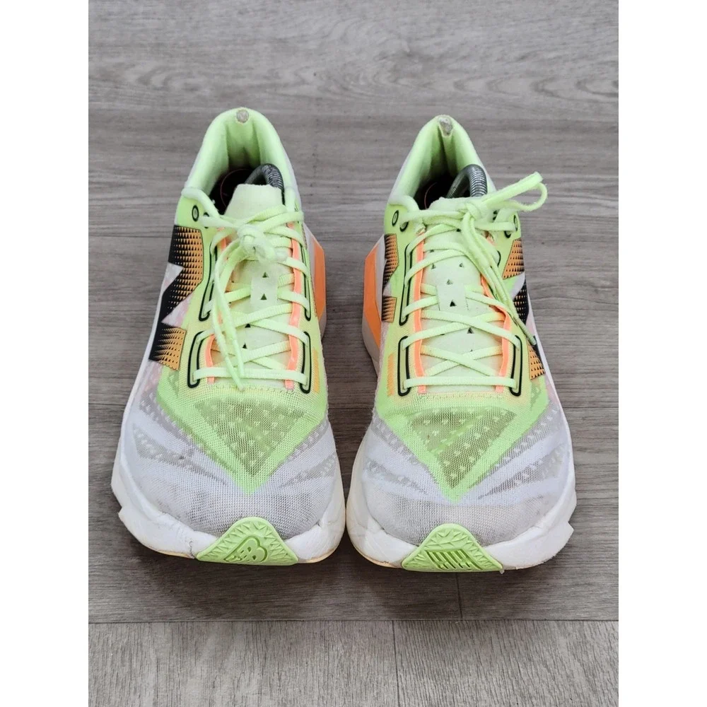 New Balance FuelCell SuperComp MDXv3 White Bleached Lime Glo Size 11 D